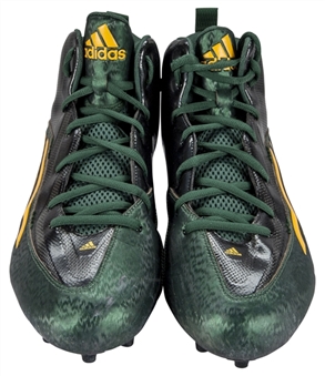 2015 Aaron Rodgers Game Used And Signed Cleats From 12/20/15 Game Against The Raiders (Rodgers LOA)